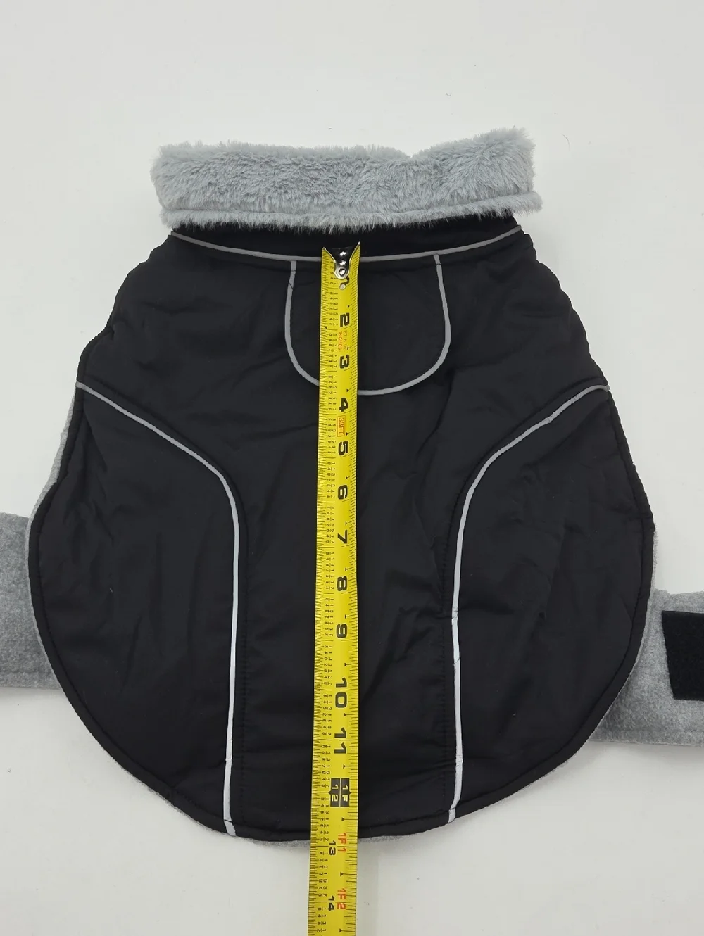 Premium Black Dog Coat with Faux Fur Collar